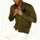 Olive Green Star Graphic Half-Zip Knit Jacket