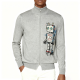 Light Gray Robot Graphic Full-Zip Knit Jacket